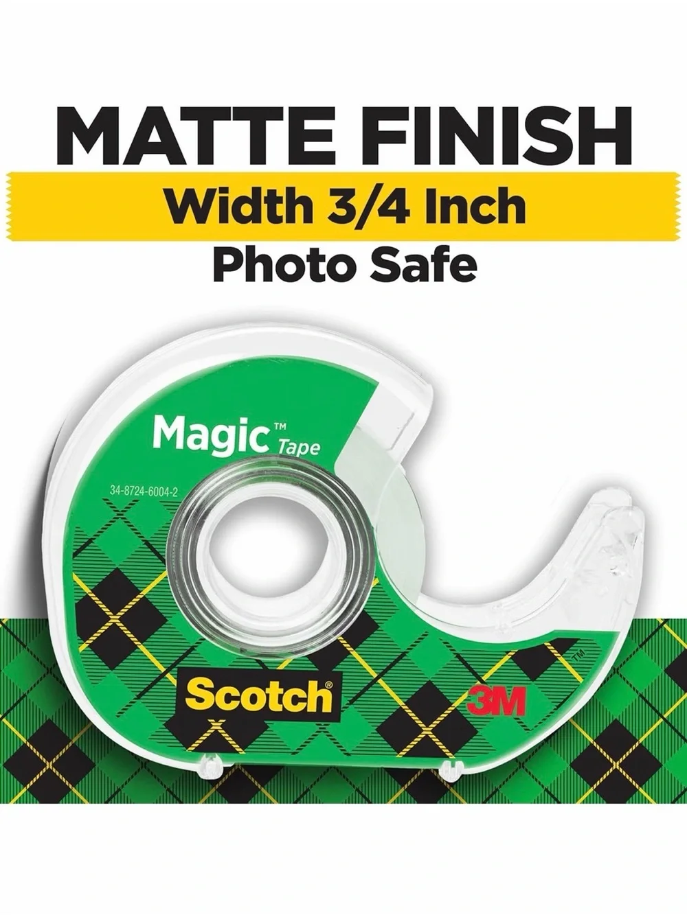 Scotch Magic Tape Dispensers 6-Pack — Clear Dispensers with Green Label